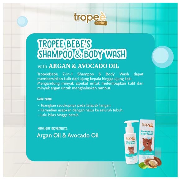 Tropee Bebe - Shampoo &amp; Body Wash 2in1 (Shampo &amp; Sabun Mandi Anak) 100ml
