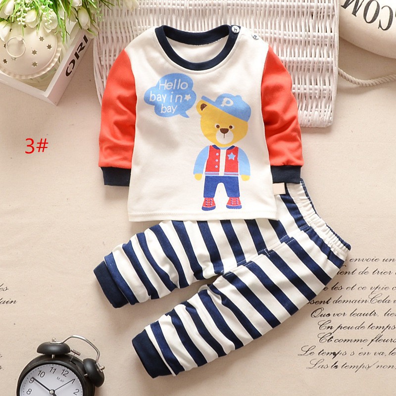 Setelan Hangat Kaos T Shirt Lengan Panjang Celana Garis Setelan Hangat Kaos T Shirt Lengan Panjang Celana Garis
