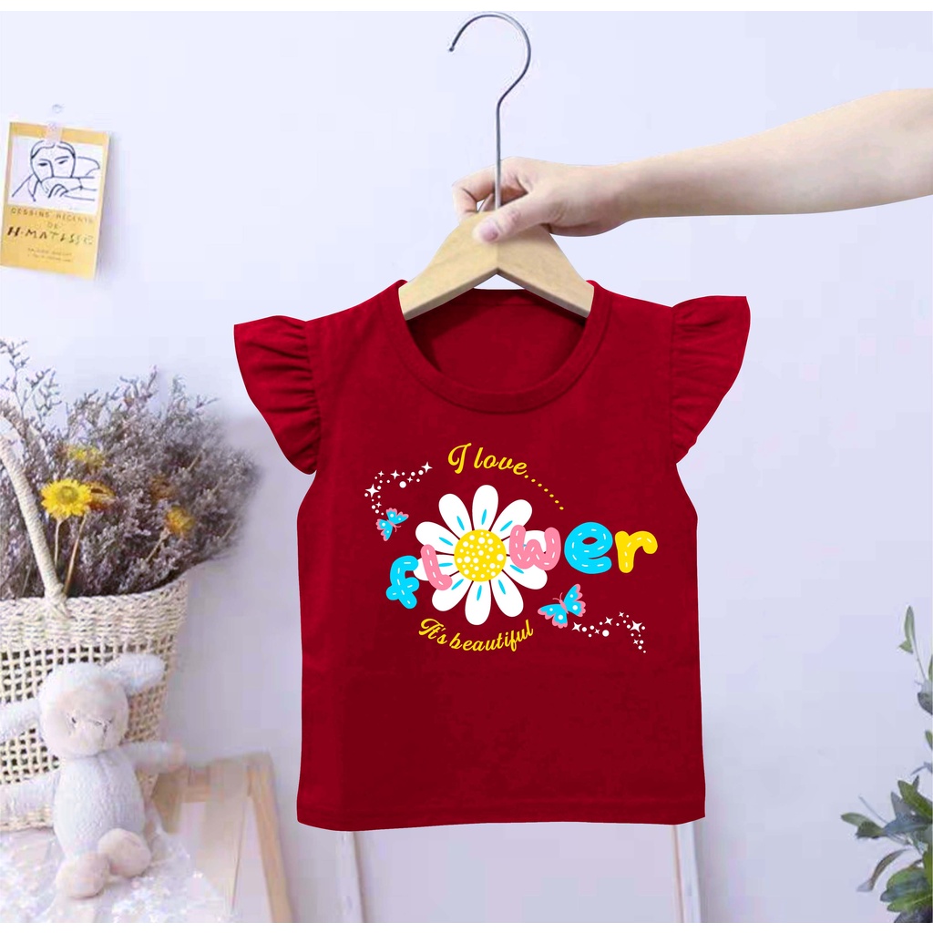 VALMELO KAOS RUFFLE TEE/BAJU KAOS ANAK PEREMPUAN/BAJUA KAOS ANAK CEWEK TANGAN RUFFLE