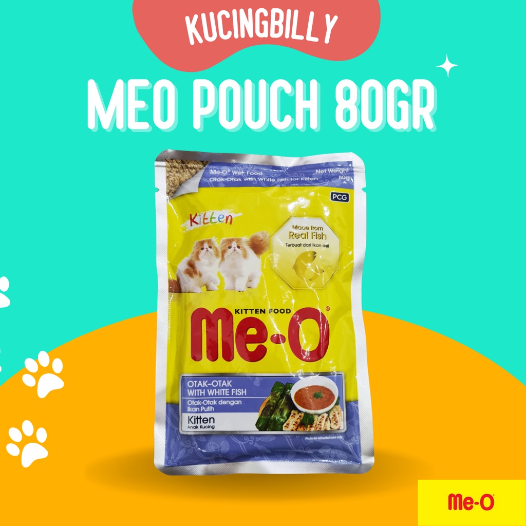 Meo pouch 80gr sachet saset makanan kucing basah me o