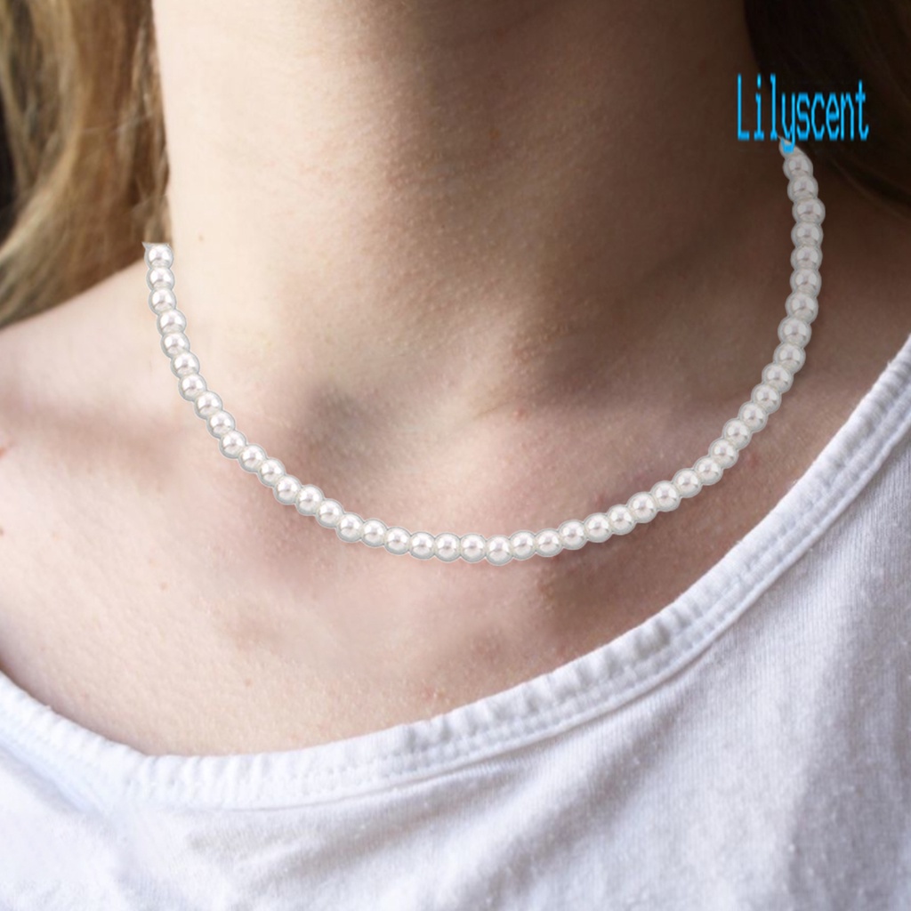 Lily Kalung Choker Wanita Hias Mutiara Imitasi Simetris Untuk Pernikahan