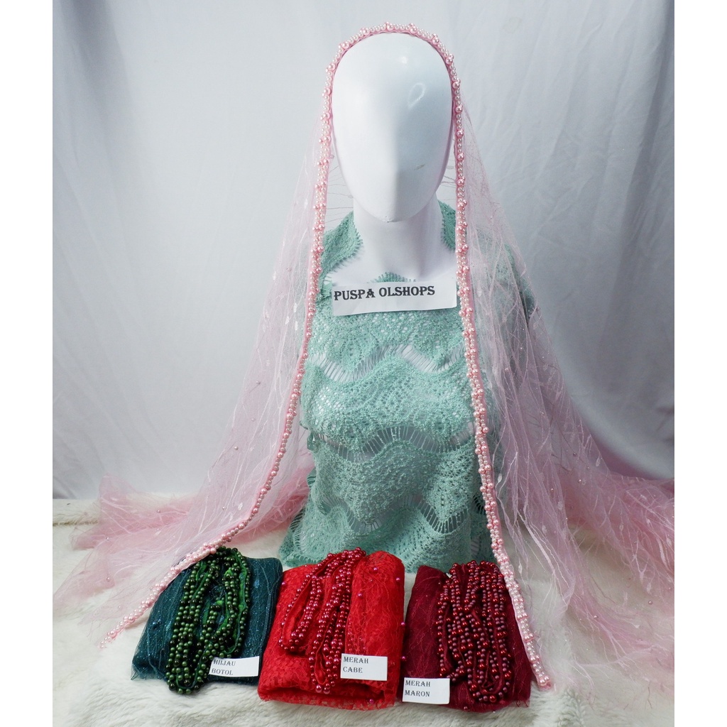 VEIL  MUTIARA SLAYER  PENGANTIN MOTIF ALL VARIAN COLOUR-3