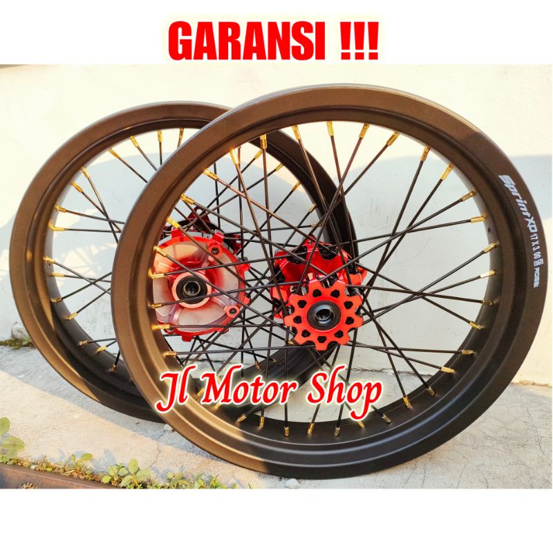 VELG SUPERMOTO CRF CRF150 L CRF150L -  SEPAKET VELG SET SUPER MOTO CRF 150 CRF150 L CRF150L TROMOL TWOTONE RING 17