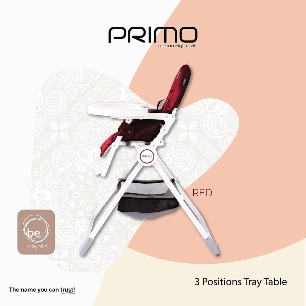 Babyelle - High Chair Primo BE-908 | Kursi Makan Bayi