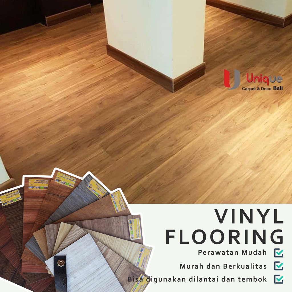 Lantai Vinyl Plank Greenfloor Motif Kayu Vinyl Flooring Wooden Motif Shopee Indonesia