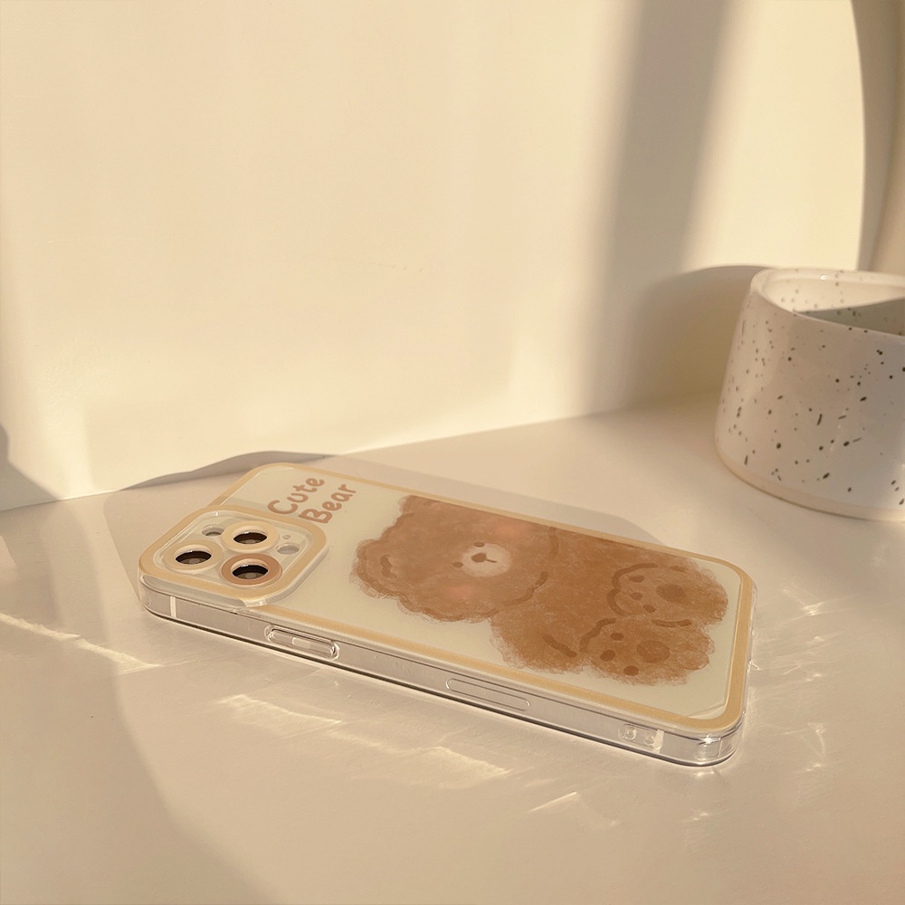 Soft Case TPU Motif Brown Bear Untuk OPPO Reno 7 5G A54 A55 A16 A96 A95 A15 A74 A5S A7 A12 A3S A31 A37 A53 A92 A52 F11 Reno6