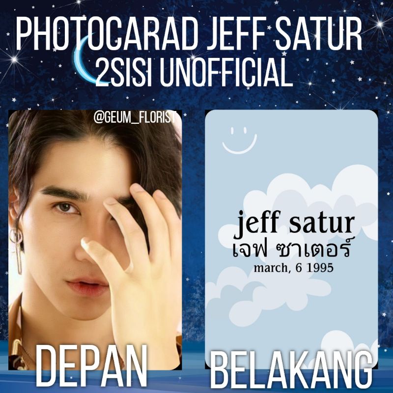 [READY STOCK] PHOTOCARD JEFF SATUR 2SISI UNOFFICIAL KINNPORSCHE / PHOTOCARD THAILAND KINNPORSCHE