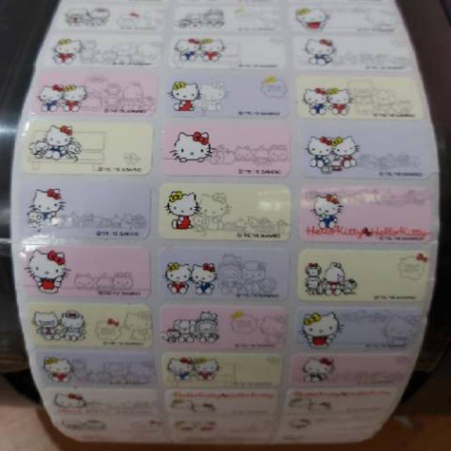 

label twin kitty label nama hello kitty stiker ori