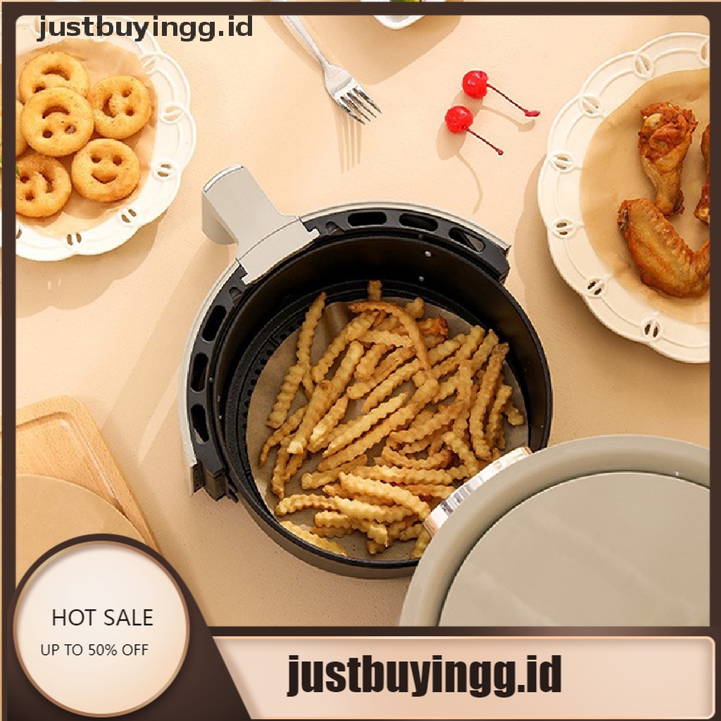 (Justbuyingg.Id) 20 / 50 / 100pcs Kertas Alas Air Fryer Anti Lengket Sekali Pakai