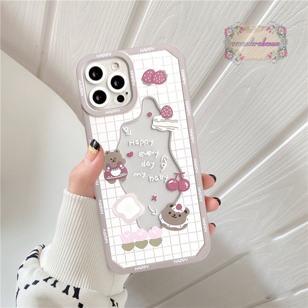 SS106 SOFT CASE DESAIN KUE STRAWBERRY CHERRY IPHONE 11 12 13 MINI PRO MAX SB4113