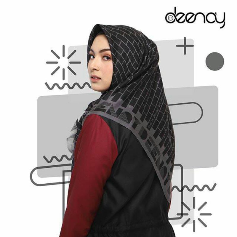hijab segi empat motip deenay motip terbaru laser cut / kerudung segi empat terbaru