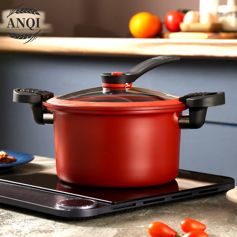 ANQI 1888 Panci Presto Teflon Totipotent Micro Pressure Cooker Pot 3.5L Anti Lengket VS-1805