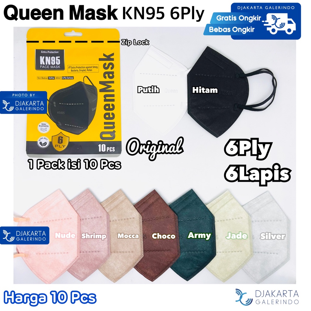 Masker KN95 Original 6Ply QUEEN Mask Original isi 10 Pcs