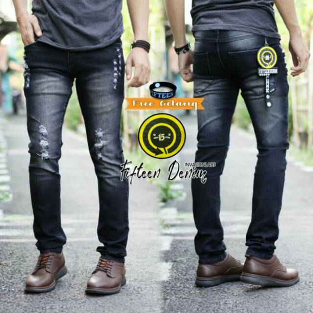 Jeans sobek simpel fifteen denim