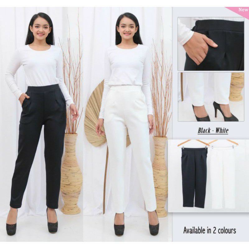 CELANA PANT SCUBA WANITA BASIC PANT FIT TO XL/XXL