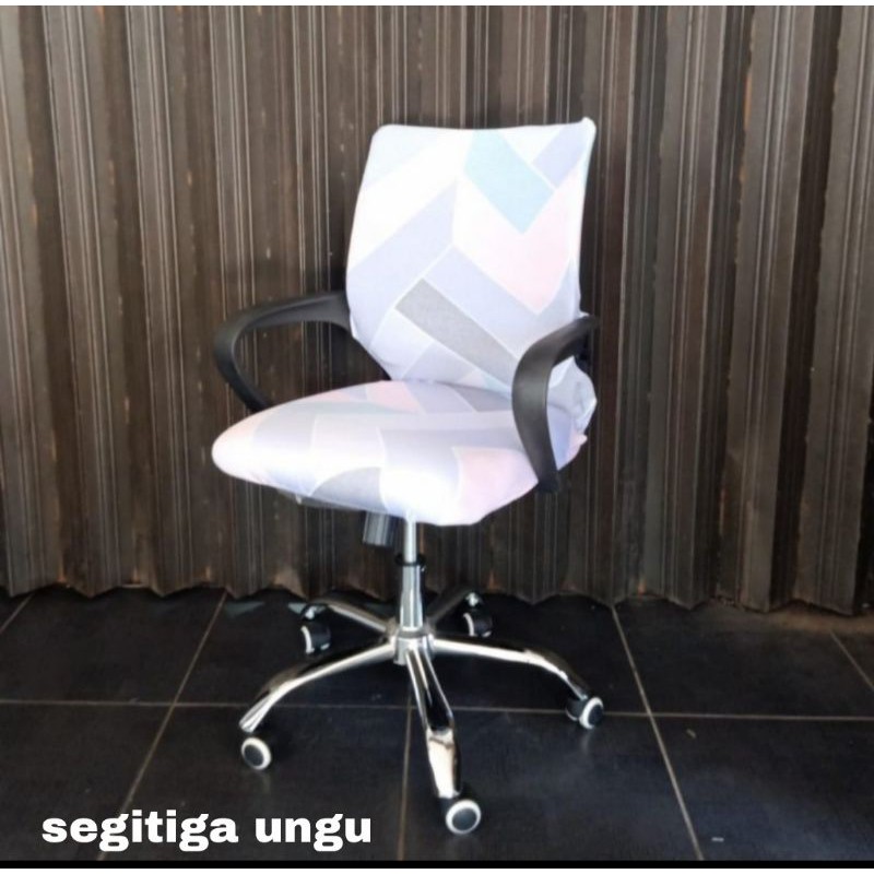 sarung kursi kantor motif/cover kursi putar/office chair motif size L-4