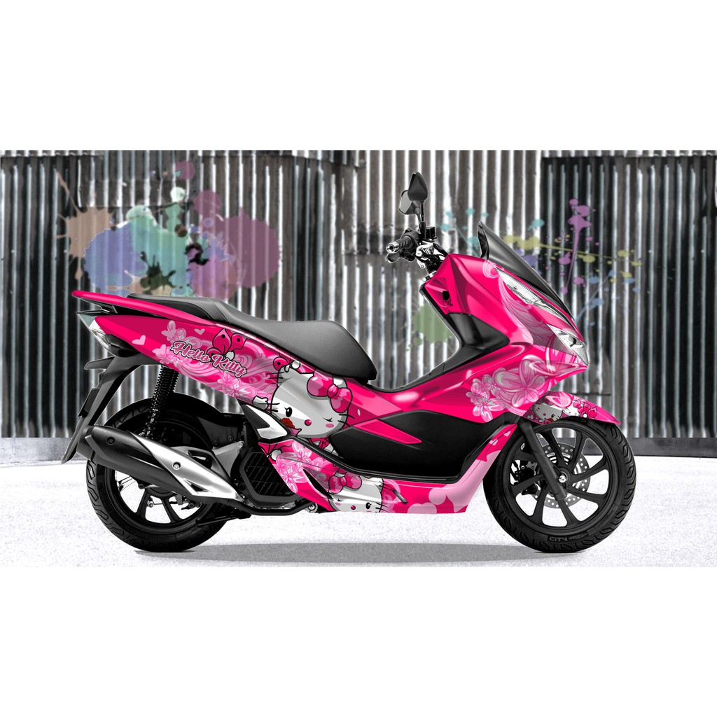 Decal Honda Pcx Hello Kitty Terbaru Pink Matang Real Picture