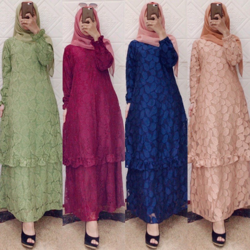 Gamis Malaysia Brokat Rempel MK0344