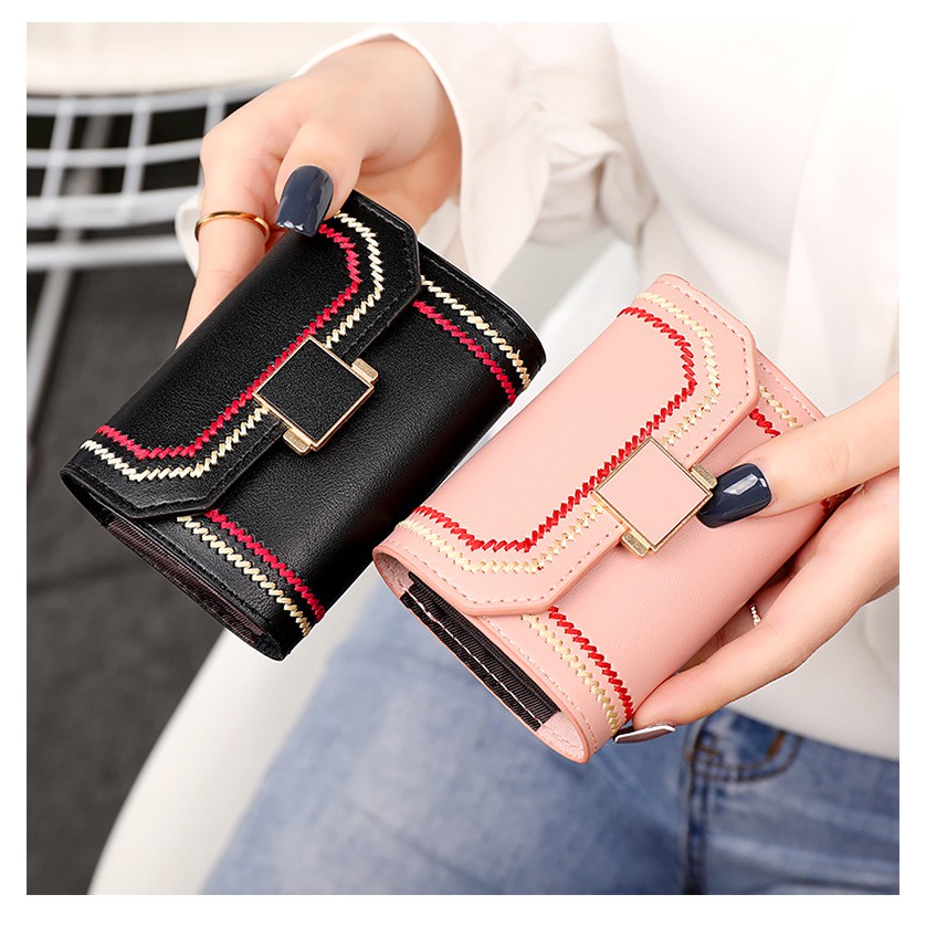 DOMPET IMPORT LIPAT WANITA EMPIRA MINI KULIT PENDEK KOREA SLOT PREMIUM KARTU KOIN MURAH IMPORT BATAM