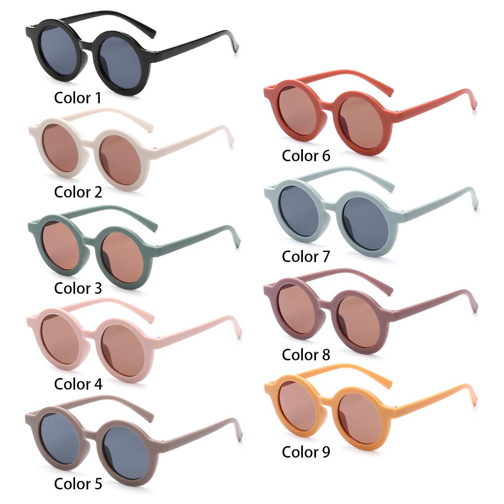 Lily Kids Sunglasses Retro Kacamata Matahari Bingkai Bulat Kacamata Perlindungan Pantai