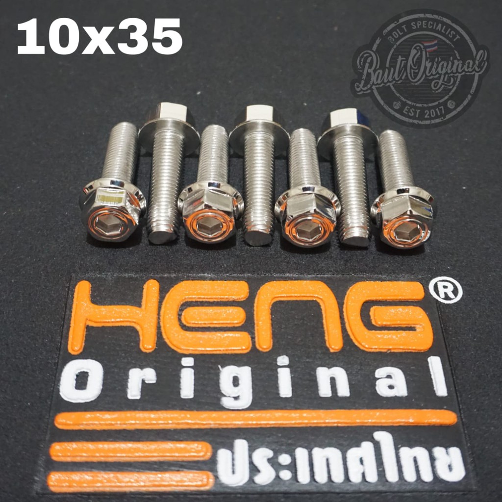 baut probolt 2kunci 2 kunci stainless 10x35 drat 14 panjang 3.5cm original heng thailand silver