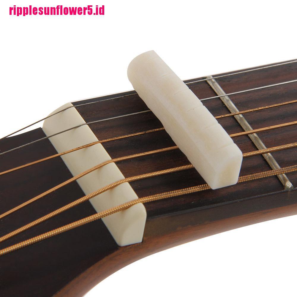 Ivory Bone Bridge Saddle Dan Slotted Nut Untuk 6 Senar Akustik