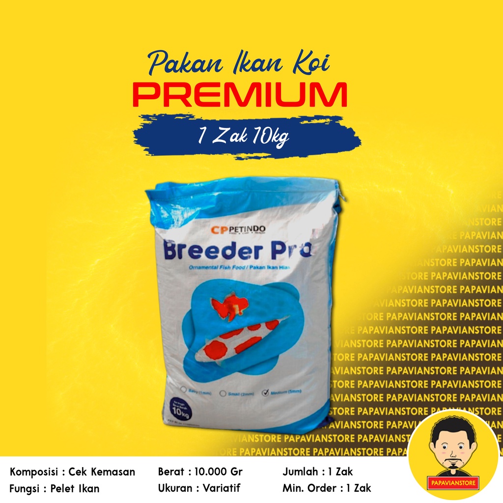 Pelet Pakan Makanan Ikan Hias Koi Fish Food Breeder Pro Ikushu Plus Harmoni Ukuran 10 Kg 1 Zak 3 5 8 mm S M L Small Kecil Medium Sedang Large Besar Size