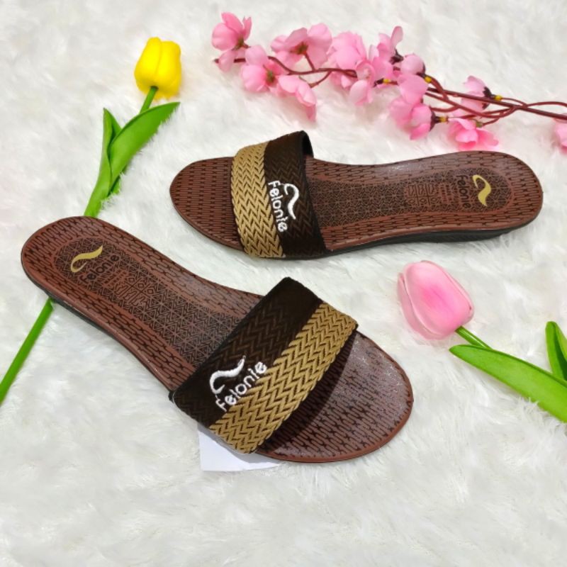 sandal wanita murah... sandal turki rajut bordir 2 warna