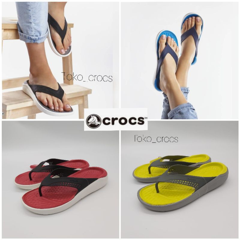 Sandal Pria wanita / Sandal crocs pria duet flip & Sandal crocs literide flip /cewe cowok couple
