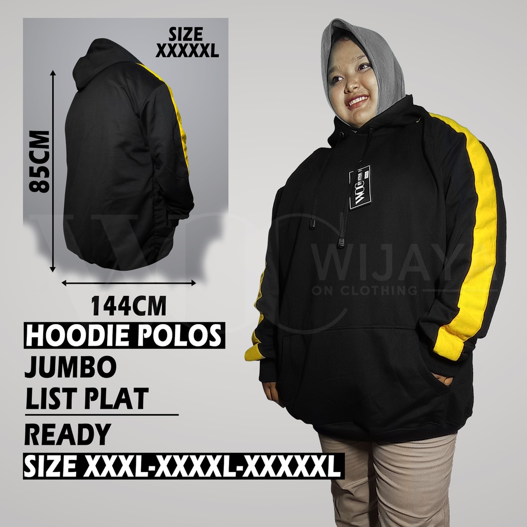 sweater Hoodie Polos Jumbo list plat Size XXL-XXXXXL distro sweater hodie polos pria wanita oversize