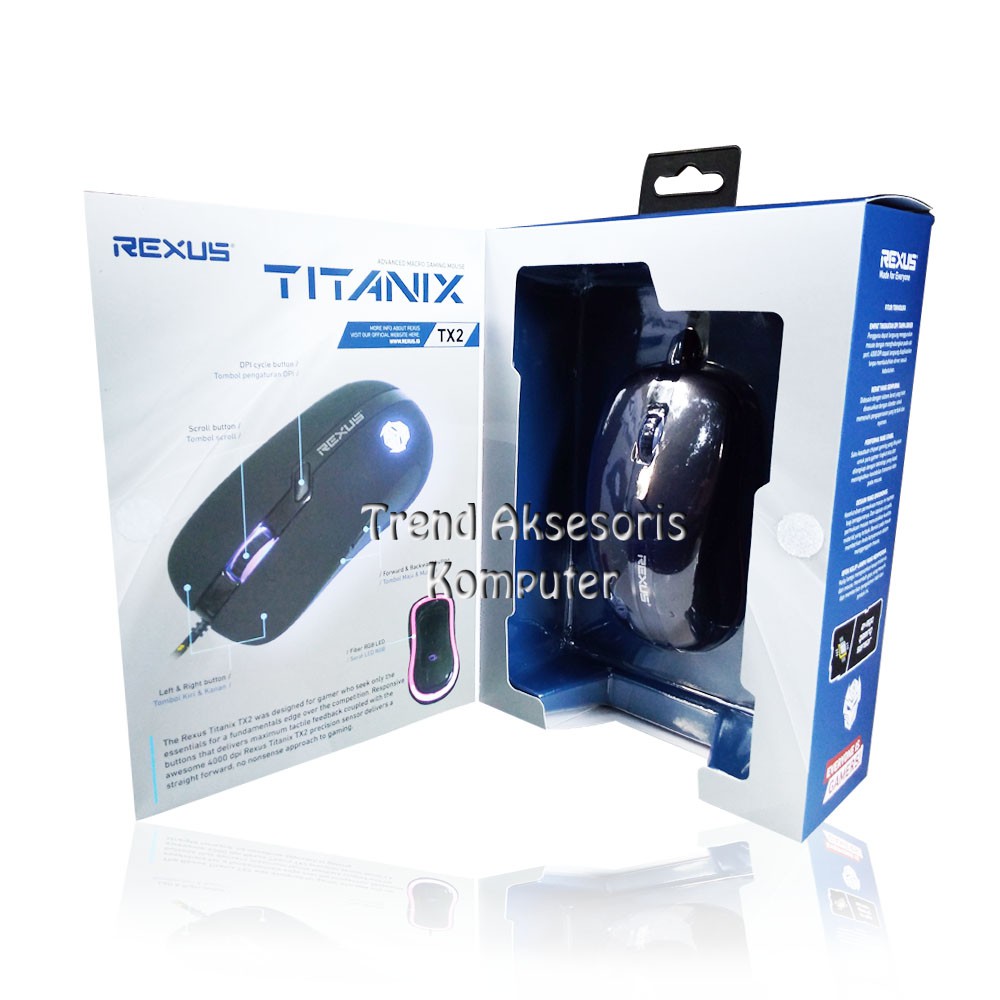 Trend-Rexus Titanix TX2 Macro Gaming Mouse 6D USB with LED - Hitam