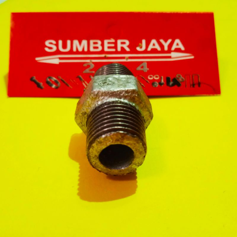 Double nepel steel 1/4&quot; (inch) TERMURAH