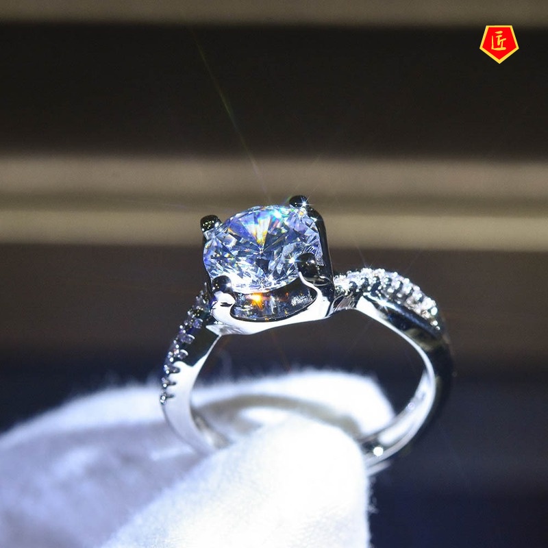 [Ready Stock]Simple Graceful 2 Karat Moissanite Women's Ring