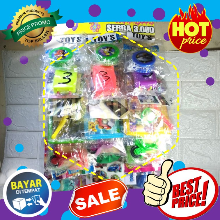 Mainan Rentengan Paket Usaha Mainan Serba 1000, 2000, 3000 Isi 30pcs BONUS Request Merk dan Nomer HP