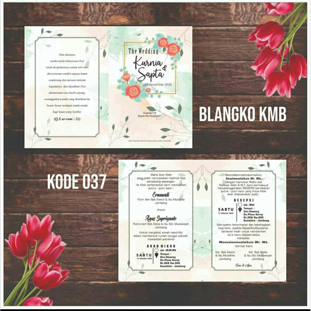 BLANGKO UNDANGAN KMB 37 (FREE FILE SETTING COREL SETELAH ORDER KATALOG)
