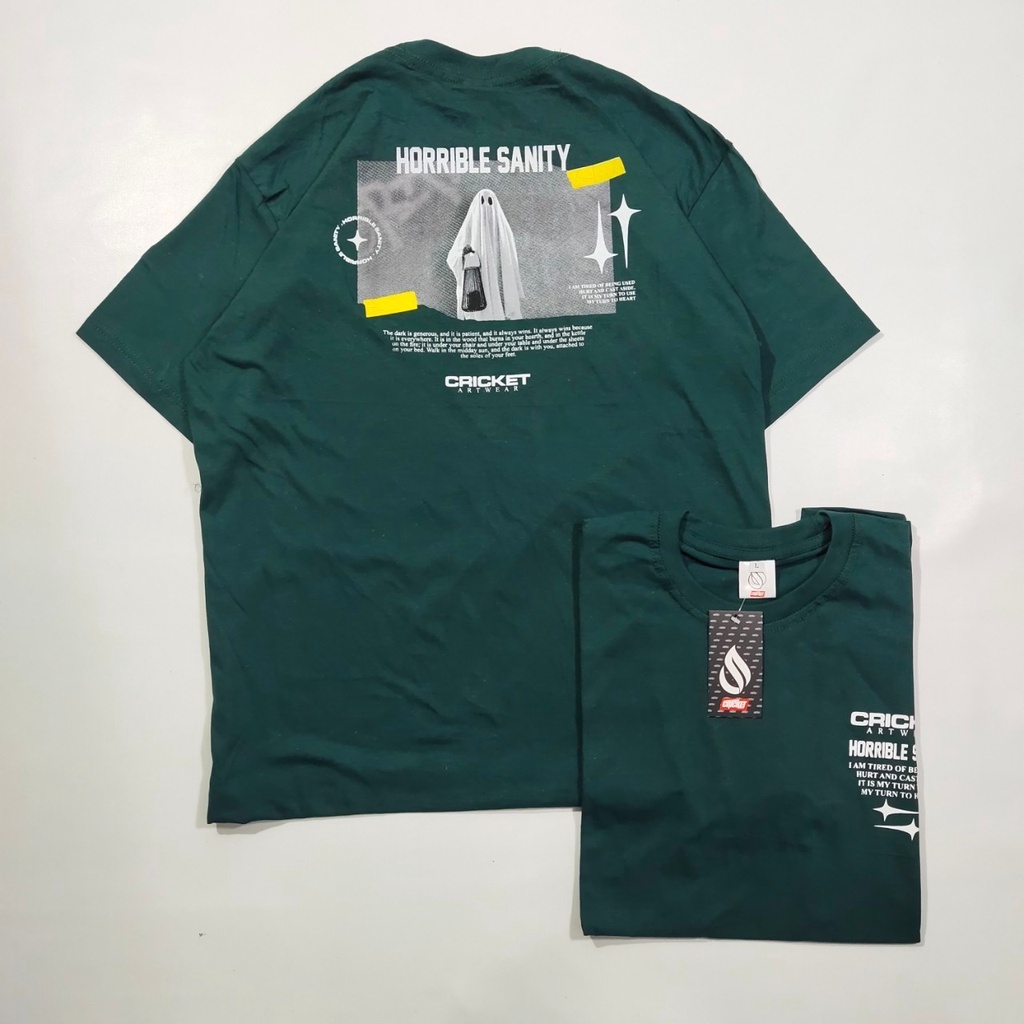 Kaos Distro Premium CRICKET Art WEAR HORRIBLE SANITY Lengan Pendek/Kaos METAL Branded Terpopuler/Kao