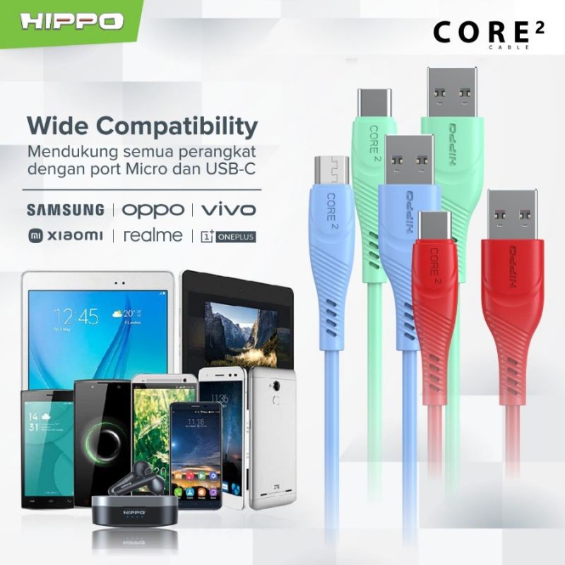 [Hippo-Core 02]Kabel Data Micro Usb Fast Charging Quick Charge 3.0