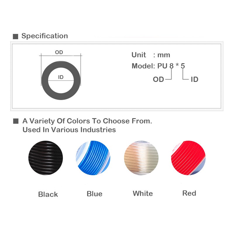 PU64 PU Hose 10M/Roll Tube compressor hose pneumatic OD 6mm ID 4mm hose for compressor pneumatic