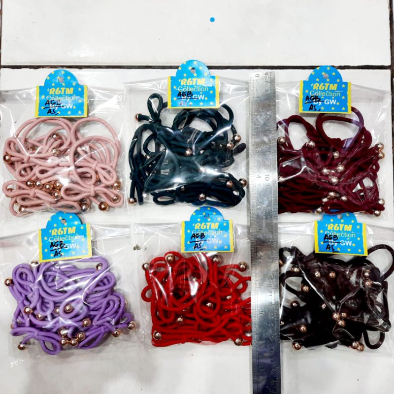 Ikat Rambut String Pita Mote Emas Per Lusin 12pcs Grosir