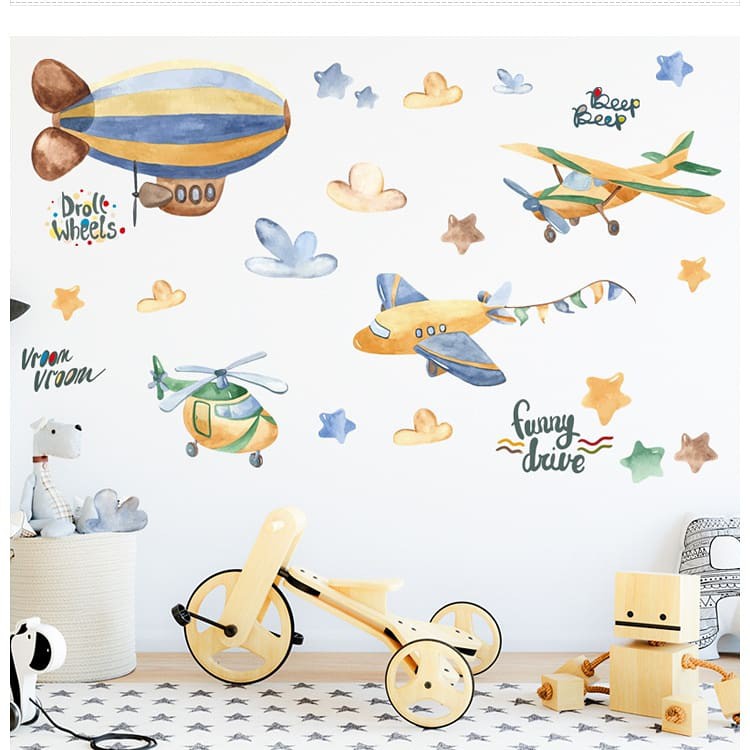 [GD] WALLSTICKER Q 97 98 99 100 101 STICKER DINDING TEMBOK KARAKTER KARTUN ROKET SINGA GAJAH KUDA