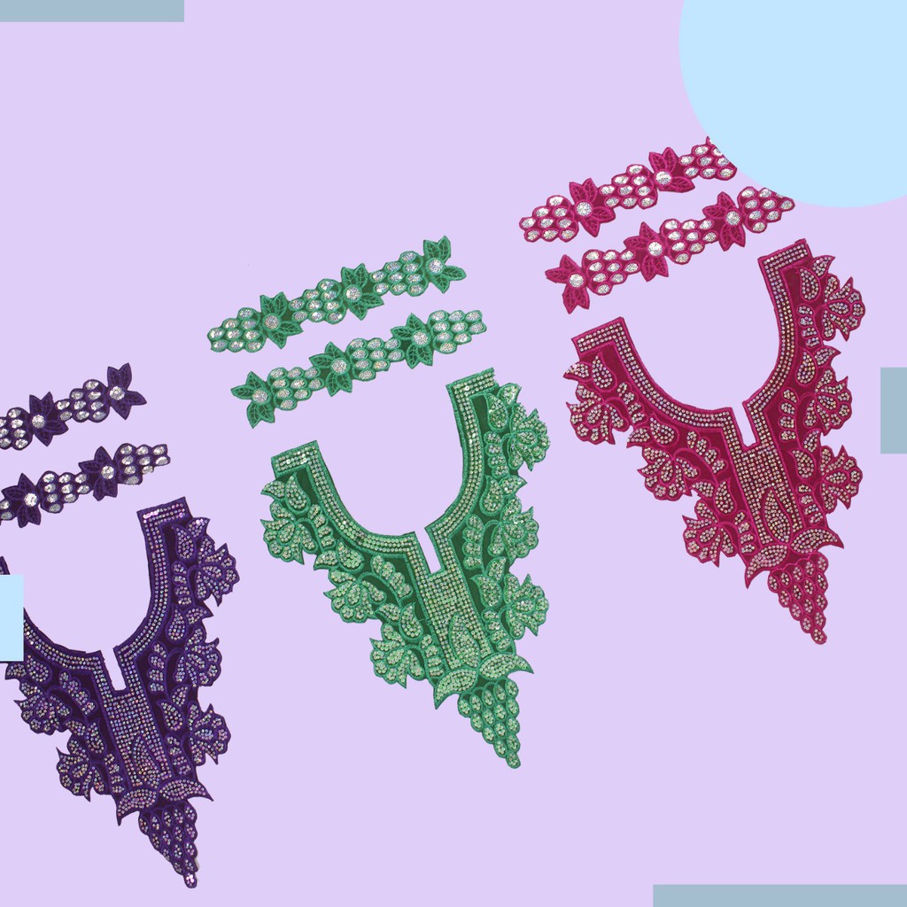 Kerah Renda Bordir Full Payet Model S12585 OA