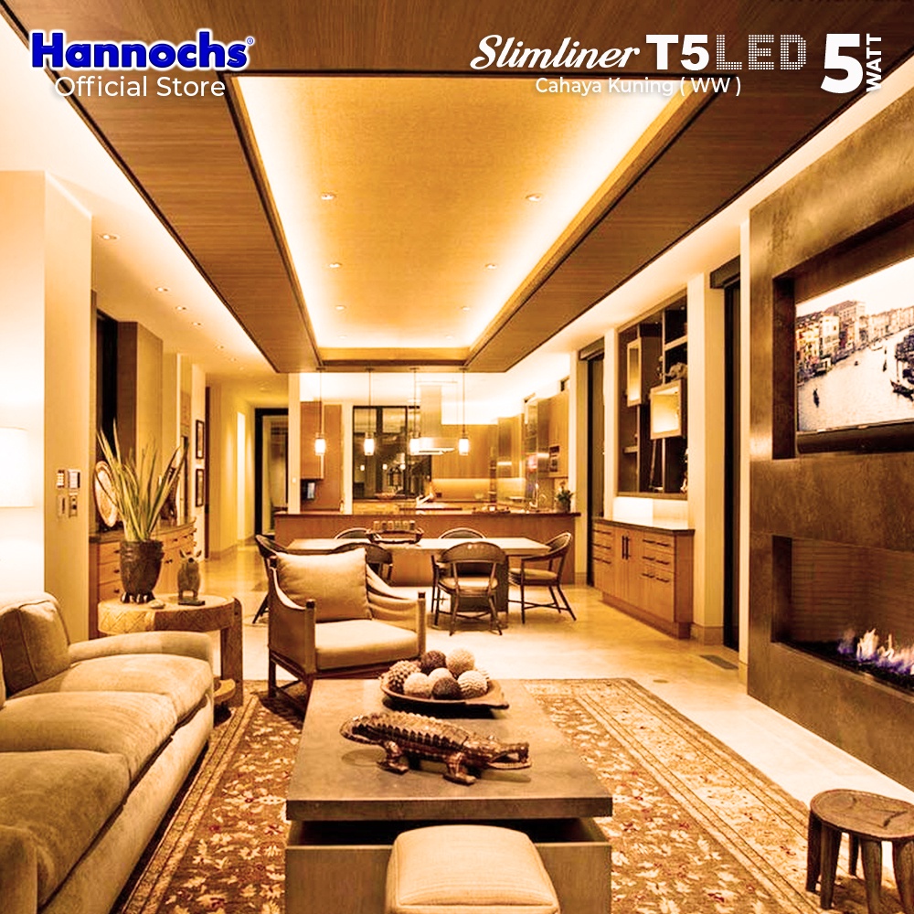 Hannochs Slimliner T5 LED 5 Watt Cahaya Kuning - Lampu Neon