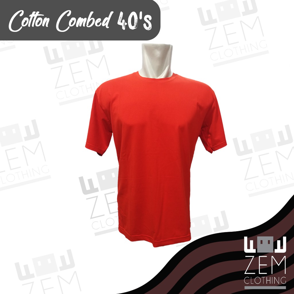 Kaos Polos Cotton Combed 40s Spandex (Orange) UNISEX Berkualitas