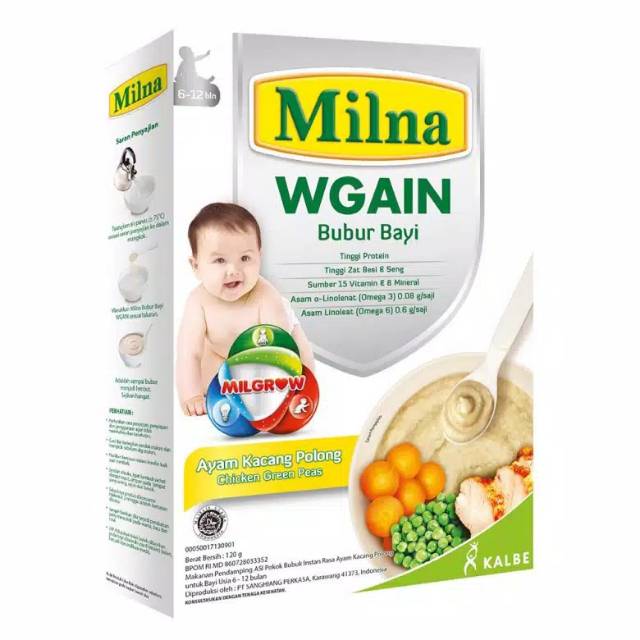 MILNA - WGAIN BUBUR BAYI 6+ 120 gram / BUBUR UNTUK MENAIKKAN BERAT BADAN BAYI / MPASI