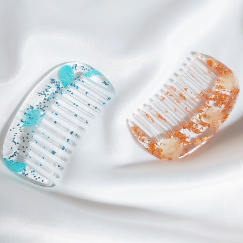 Custom Flower Resin Comb - Sisir Resin Aesthetic