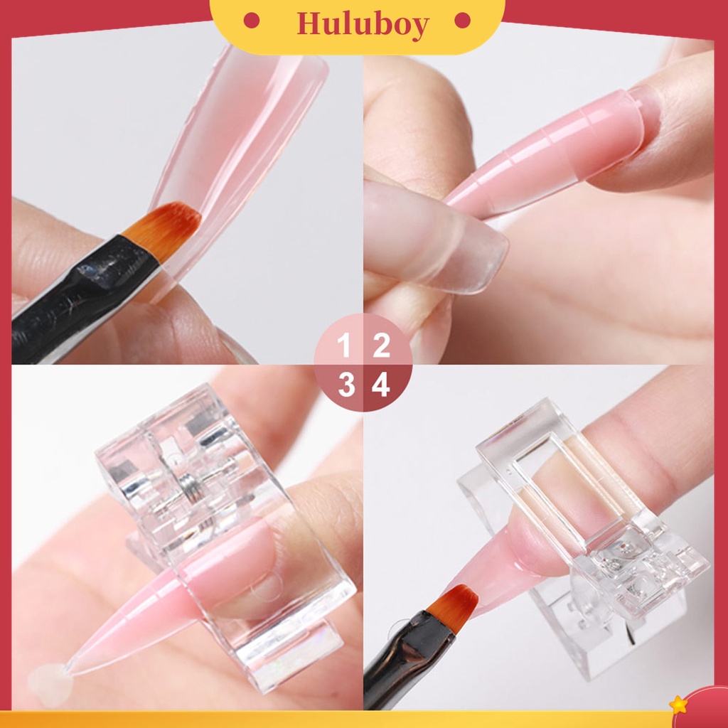 Huluboy Huluboy♡ 100pcs / Set Kuku Palsu Extension Ultra Tipis Bentuk Tangga Untuk Manicure