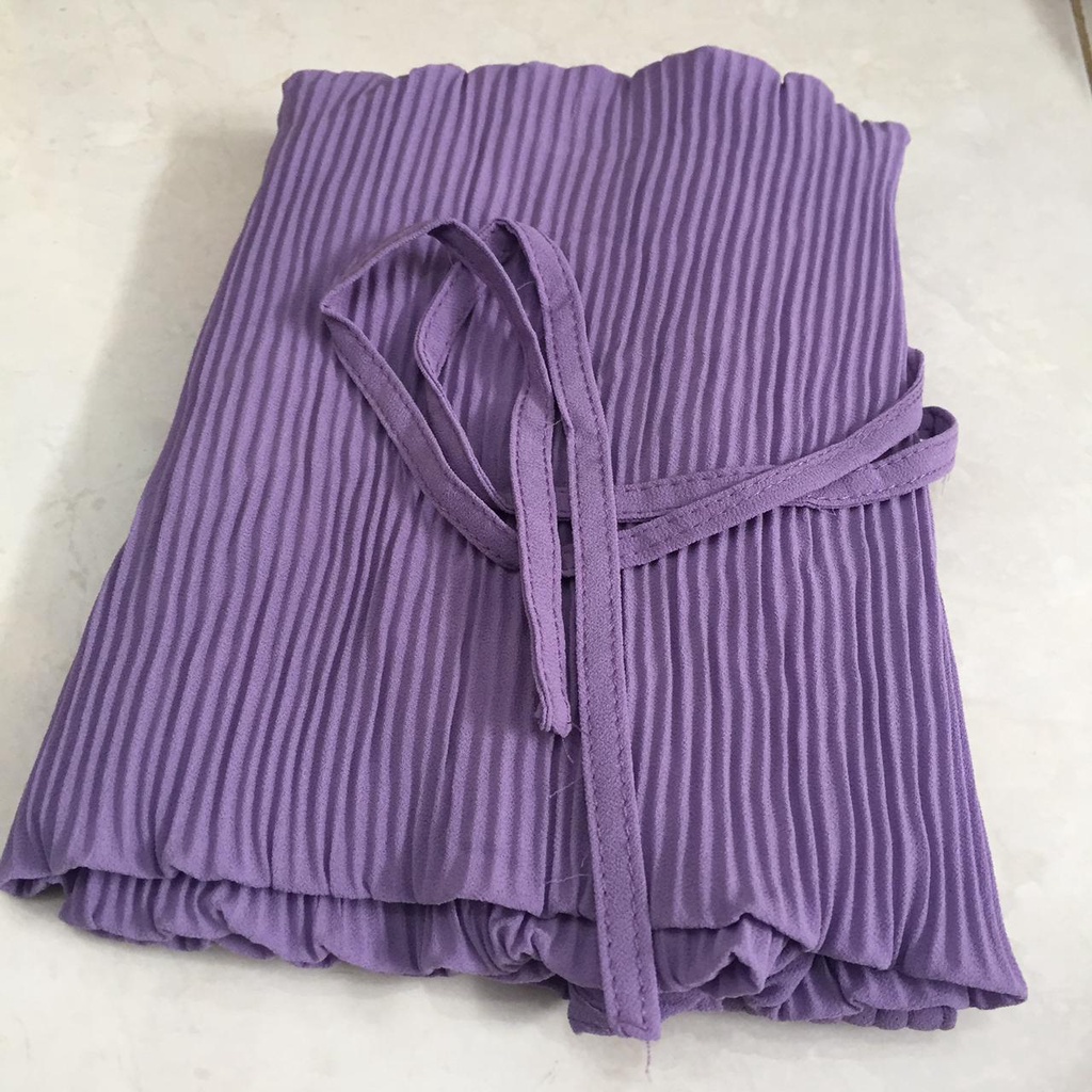 Jilbab Instan Maryam Pad Tali Plisket Ceruti Ori Cantika-LAVENDER