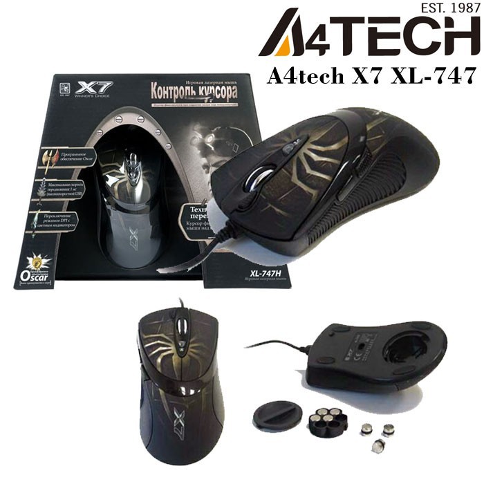 Gaming A4tech X7 Xl-747 Spider OSCAR Mouse ANTI VIBRATE LASER