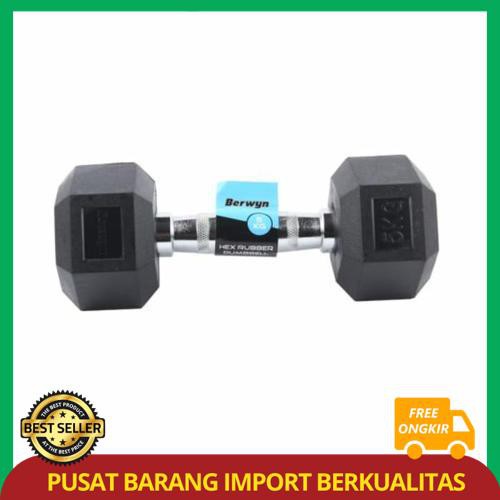 dumbell berwyn karet hexagonal 5Kg