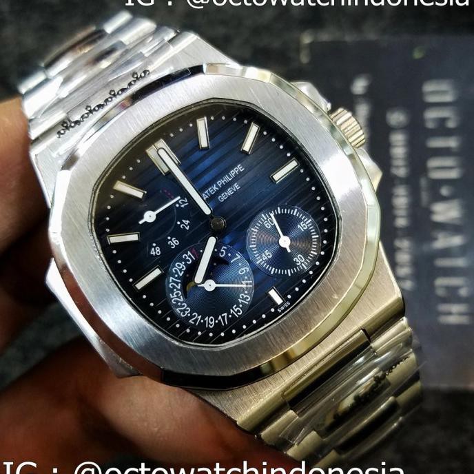 Jam Tangan Pria Patek Phillipe 5712 Silver Blue Dial Store_Imelda